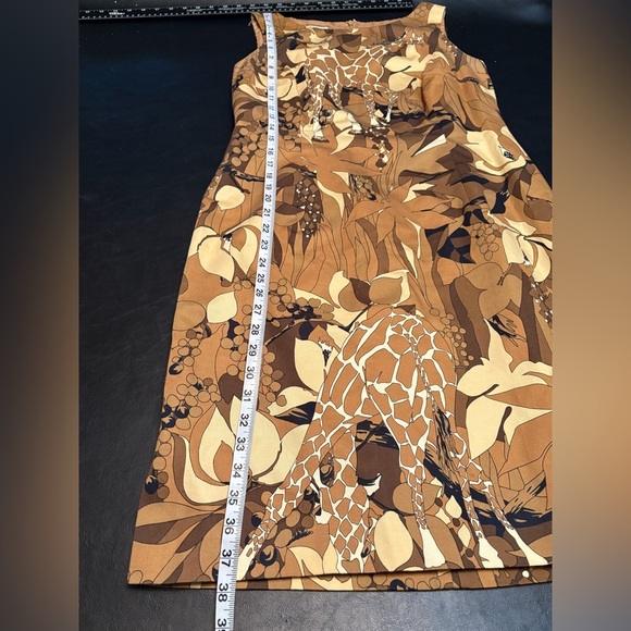 Talbots Cream and Brown Midi Dress with Timeless Elegance - Picture 10 of 11